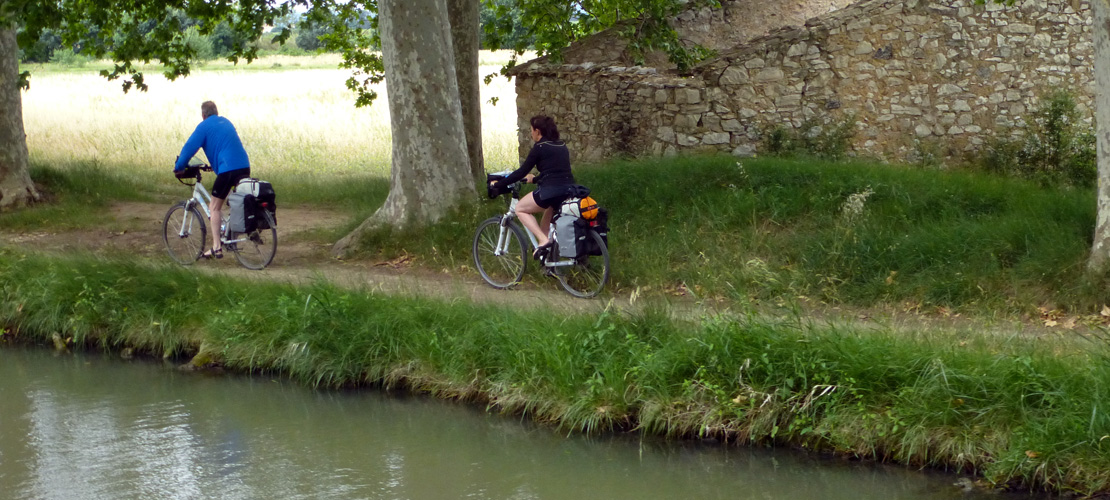 Cyclists along the canal